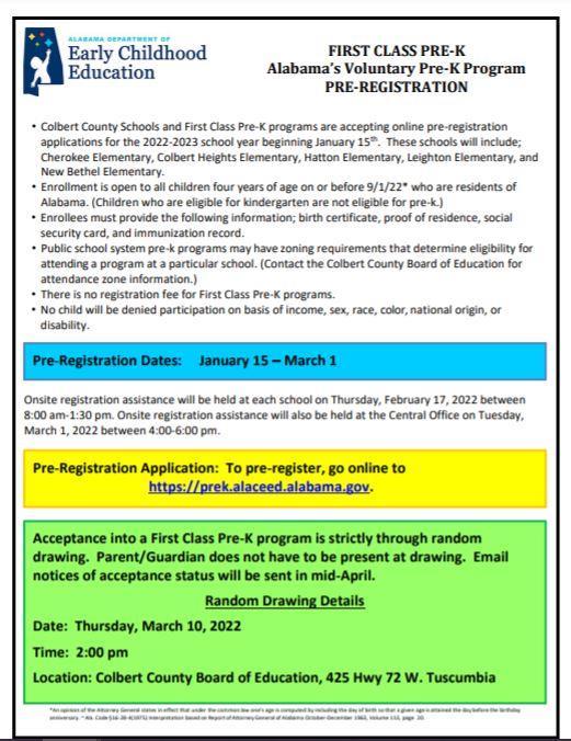 PreK registration